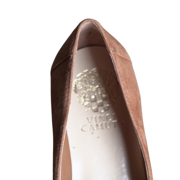 Vince Camuto Suede Women’s Henchila Warm Caramel & Gold Loafer Flats Size 7M - Picture 5 of 7